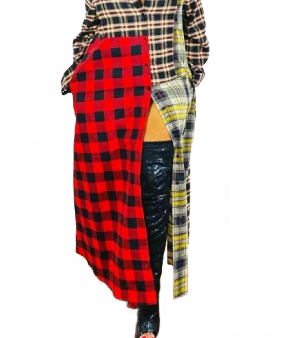 NEW LOVELY tommie stylish print patchwork ankle length dress in multicolor